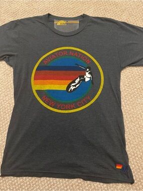 Aviator Nation  Charcoal Retro Surfer Logo Tee